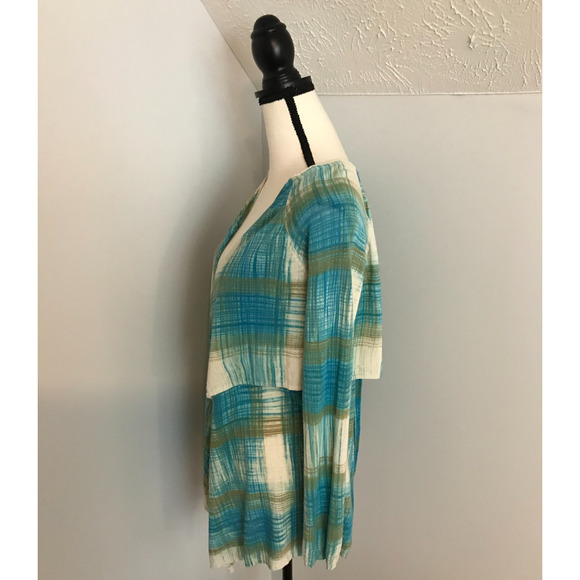 Anthropologie Sparrow Revolution Draped Crosshatch Plaid Cardigan - Size Small - Picture 3 of 12